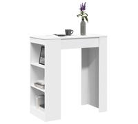vidaXL Tavolo Bar con Rastrelliera Bianco 95x47x103,5 cm Multistrato