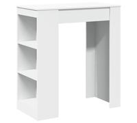 vidaXL Tavolo Bar con Rastrelliera Bianco 95x47x103,5 cm Multistrato, Tavolo Bar con ripiano, Tavolo Alto, Mobile da Bar, Tavolo Bar da Cucina