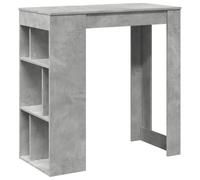 vidaXL Tavolo Bar con Rastrelliera Grigio 102x50x103,5 cm Multistrato, Tavolo Bar con ripiano, Tavolo Alto, Mobile da Bar, Tavolo Bar da Cucina