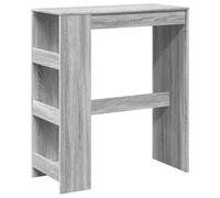 vidaXL Tavolo Bar con Rastrelliera Grigio 90x40x103,5 cm Multistrato, Tavolo Bar con ripiano, Tavolo Alto, Mobile da Bar, Tavolo Bar da Cucina