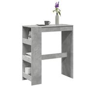 vidaXL Tavolo Bar con Rastrelliera Grigio 90x40x103,5 cm Multistrato, Tavolo Bar con ripiano, Tavolo Alto, Mobile da Bar, Tavolo Bar da Cucina