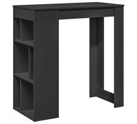 vidaXL Tavolo Bar con Rastrelliera Nero 102x50x103,5 cm Multistrato, Tavolo Bar con ripiano, Tavolo Alto, Mobile da Bar, Tavolo Bar da Cucina