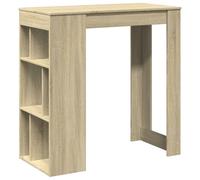 vidaXL Tavolo Bar con Rastrelliera Sonoma 102x50x103,5 cm Multistrato, Tavolo Bar con ripiano, Tavolo Alto, Mobile da Bar, Tavolo Bar da Cucina