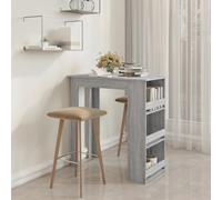 vidaXL Tavolo Bar con Ripiani Grigio Sonoma 102x50x103,5cm Truciolato