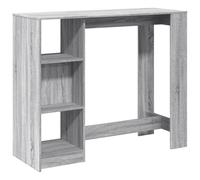 vidaXL Tavolo Bar con Ripiano Grigio Sonoma 124x46x103,5cm Multistrato