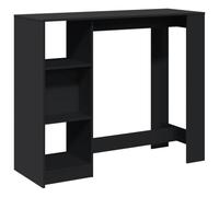 vidaXL - Tavolo Bar con Ripiano Nero 124x46x103,5 cm Legno Multistrato