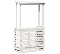 vidaXL Tavolo Bar da Esterno con Tetto Bianco 112,5x57x195,5 cm Legno