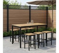 vidaXL Tavolo Bar da Giardino Bianco e Nero 141 x 80,5 x 105 cm