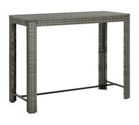 vidaXL Tavolo Bar da Giardino Elegante Moderno Robusto Arredi Tavola Mobili per Esterni Interni Arredamento Grigio 140,5x60,5x110,5 cm in Polyrattan
