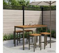 vidaXL Tavolo Bar da Giardino Naturale e Caffè 141 x 80,5 x 105 cm