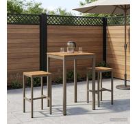 vidaXL Tavolo Bar da Giardino Naturale e Caffè 60 x 60,5 x 105 cm
