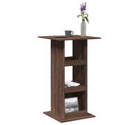vidaXL Tavolo Bar Portaoggetti Rovere Marrone 60x60x102 cm Multistrato, Tavolo Bar con ripiano, Tavolo Alto, Mobile da Bar, Tavolo Bar da Cucina