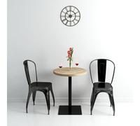 vidaXL Tavolo Bistrot in MDF e Acciaio Rotondo 60x75 cm Colore Rovere