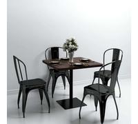 vidaXL Tavolo Bistrot MDF e Acciaio Quadrato 80x80x75 cm Cenere Scura