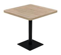 VIDAXL - Tavolo Bistrot Mdf E Acciaio Quadrato 80x80x75 Cm Color Rovere