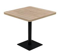 Tavolo Bistrot MDF e Acciaio Quadrato 80x80x75 cm Color Rovere