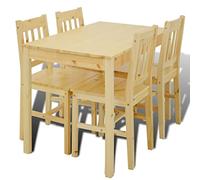 Tavolo con 4 sedie in Legno Naturale