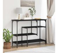 vidaXL Tavolo Console con lo scaffale Rovere nero 100 x 35 x 75 cm