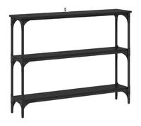 vidaXL Tavolo console industriale con ripostiglio, nero e rovere, 100 cm, legno ingegnerizzato e metallo, finitura opaca. È spazioso, robusto e perfetto per uno stile loft urbano. Ideale per ingress