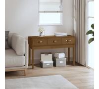 vidaXL Tavolo Consolle Miele 114x40x75 cm in Legno Massello di Pino
