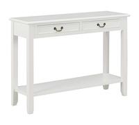 vidaXL Tavolo Consolle Stile Classico con Cassetti Mobiletto Tavolino Ripiano MDF Finitura Paulownia Bianco Legno Massello di Pino