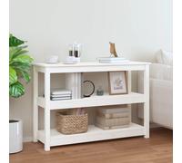 vidaXL Tavolo Consolle Bianco 110x40x74 cm in Legno Massello di Pino