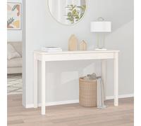 vidaXL Tavolo Consolle Bianco 110x40x75 cm in Legno Massello di Pino