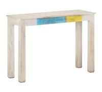 VIDAXL - Tavolo Consolle Bianco 115x35x77 Cm In Legno Di Mango Grezzo