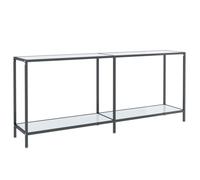 vidaXL Tavolo Consolle Bianco 180x35x75,5 cm in Vetro Temperato