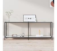 vidaXL Tavolo Consolle Bianco 200x35x75,5 cm in Vetro Temperato