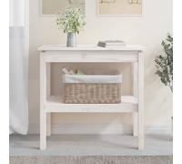 vidaXL Tavolo Consolle Bianco 80x40x75 cm in Legno Massello di Pino