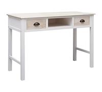 vidaXL Tavolo Consolle con Cassetti e Scomparto Ingresso Moderno Elegante Robusto Scrivania Tavolino da Salotto Naturale in Legno Pioppo e Paulownia
