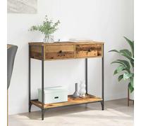 vidaXL Tavolo consolle con cassetto Legno vecchio 75 x 34,5 x 75 cm