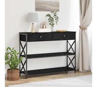 vidaXL Tavolo Consolle con cassetto Rovere nero 100 x 28 x 75 cm
