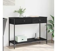 vidaXL Tavolo consolle con cassetto Rovere Nero 100 x 34,5 x 75 cm