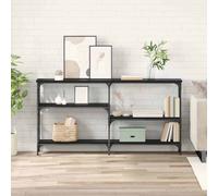 vidaXL Tavolo consolle con lo scaffale Rovere Nero 150 x 29 x 76,5 cm