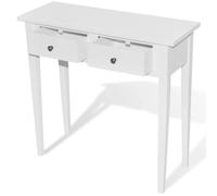 vidaXL Tavolo Consolle da Trucco con 2 Cassetti Bianco Tavolino da Salotto