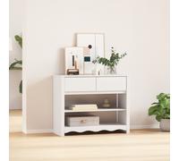 vidaXL Tavolo Consolle "DRAMMEN" Bianco 89,5x37x73 cm Legno Massello Pino
