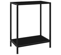 vidaXL Tavolo Consolle Nero 60x35x75 cm in Vetro Temperato