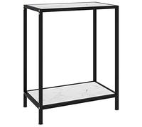 vidaXL Tavolo Consolle Elegante Moderno Tavolino Servizio Arredi Interni Ingresso Soggiorno Mobili Casa Bianco 60x35x75 cm in Vetro Temperato