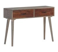 VIDAXL - Tavolo Consolle Grigio 110x35x75 Cm In Massello Di Mango Grezzo