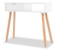 VIDAXL - Tavolo Consolle In Legno Di Pino Massello 80x30x72 Cm Bianco