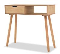 VidaXL Tavolo Consolle in Legno di Pino Massello 80x30x72 cm Marrone