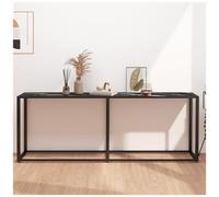 VIDAXL - Tavolo Consolle Marmo Nero 180x35x75,5 Cm In Vetro Temperato