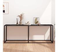 VIDAXL - Tavolo Consolle Marmo Nero 180x35x75,5 Cm In Vetro Temperato