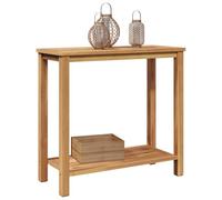 vidaXL Tavolo consolle in legno di teak solido Marrone 85x35x75 cm per esterno, ripiano nascosto
