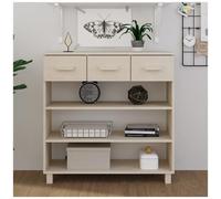 vidaXL Consolle HAMAR Miele 90x35x90 cm in Legno Massello di Pino