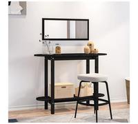 Tavolo consolle nero 110x40x80 cm in legno massello di pino