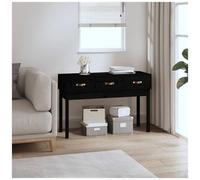 VIDAXL - Tavolo Consolle Nero 114x40x75 Cm In Legno Massello Di Pino