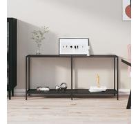 vidaXL Tavolo Consolle Nero 160x35x75,5 cm in Vetro Temperato